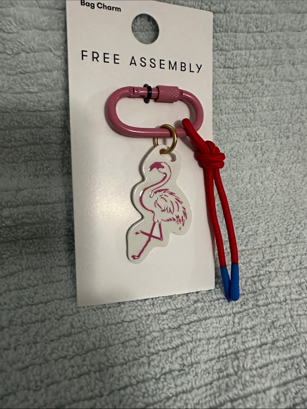 Pink Flamingo Bag Charm Keychain NWT